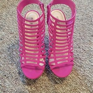BAMBOO Bubble Gum Hot Pink Wedges